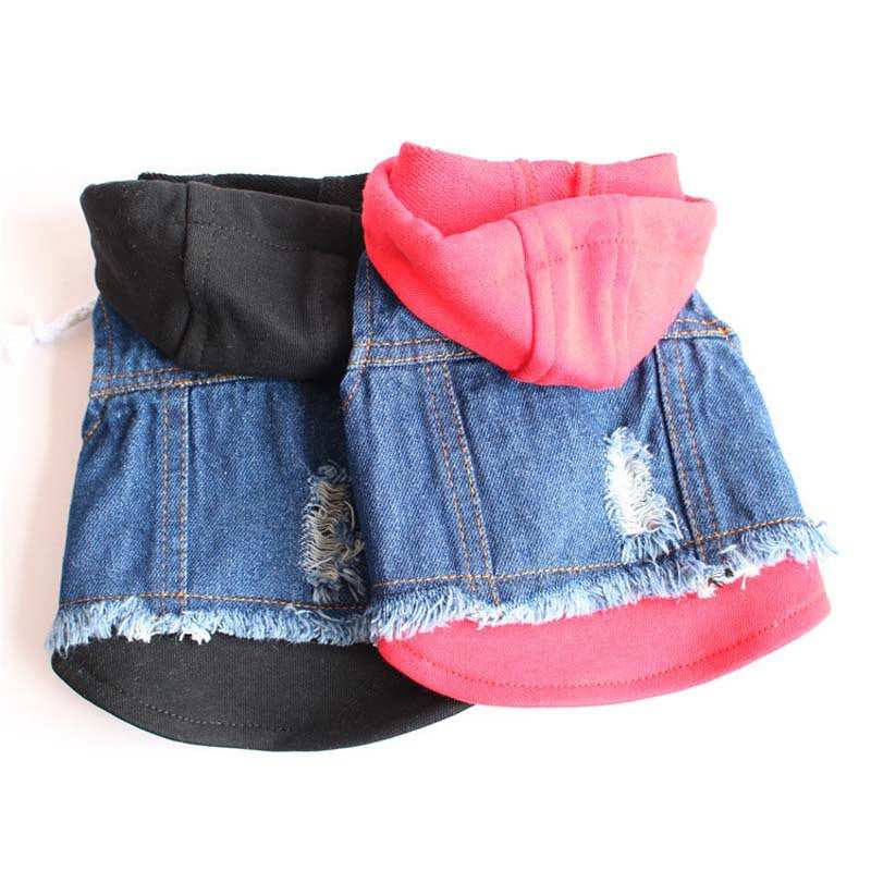 Pet Supplies Denim Dog Knitted Hooded Vest - Purrfect Pet Haven
