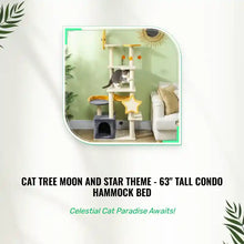 Cat Tree Moon and Star Theme - 63" Tall Condo Hammock Bed by@Outfy