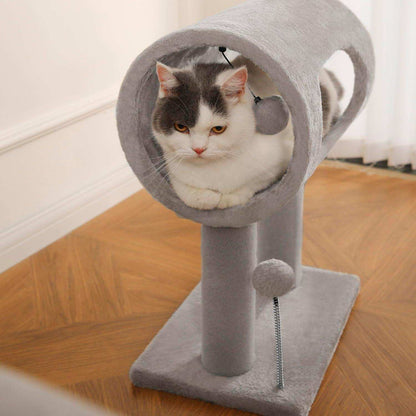 Gray Indoor Cat Tree - 20.5 Inch Tower - Purrfect Pet Haven