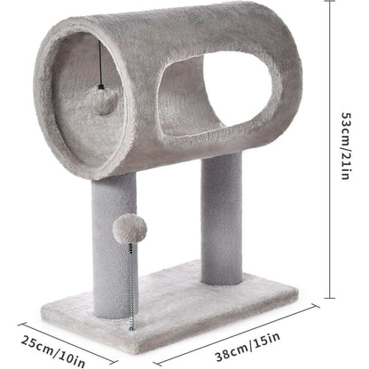 Gray Indoor Cat Tree - 20.5 Inch Tower - Purrfect Pet Haven