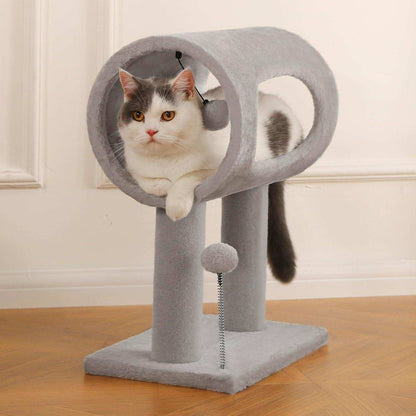 Gray Indoor Cat Tree - 20.5 Inch Tower - Purrfect Pet Haven