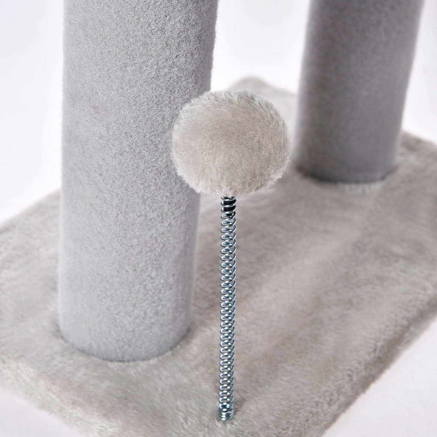 Gray Indoor Cat Tree - 20.5 Inch Tower - Purrfect Pet Haven