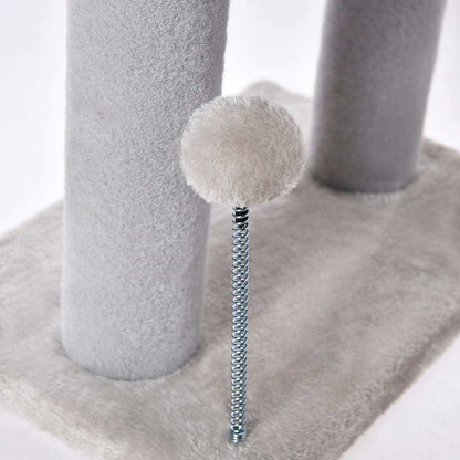 Gray Indoor Cat Tree - 20.5 Inch Tower - Purrfect Pet Haven
