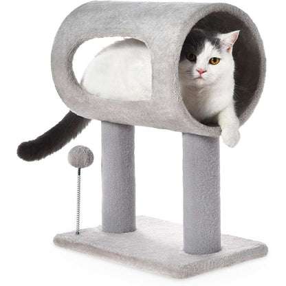 Gray Indoor Cat Tree - 20.5 Inch Tower - Purrfect Pet Haven