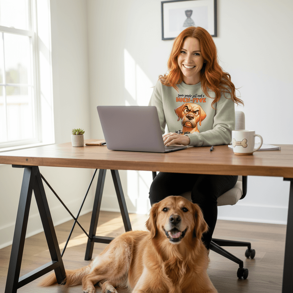 High Five Face Dog Crewneck - Funny Sarcastic Sweatshirt - Purrfect Pet Haven