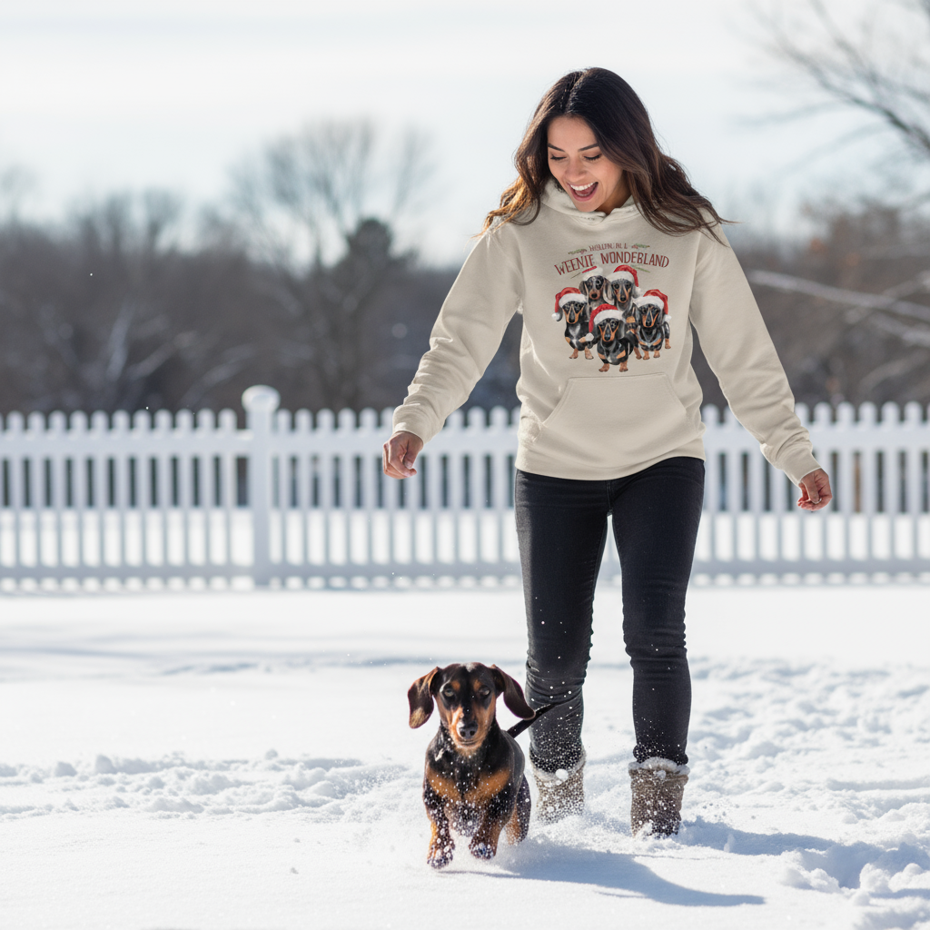 Sand Weenie Wonderland hoodie lifestyle image