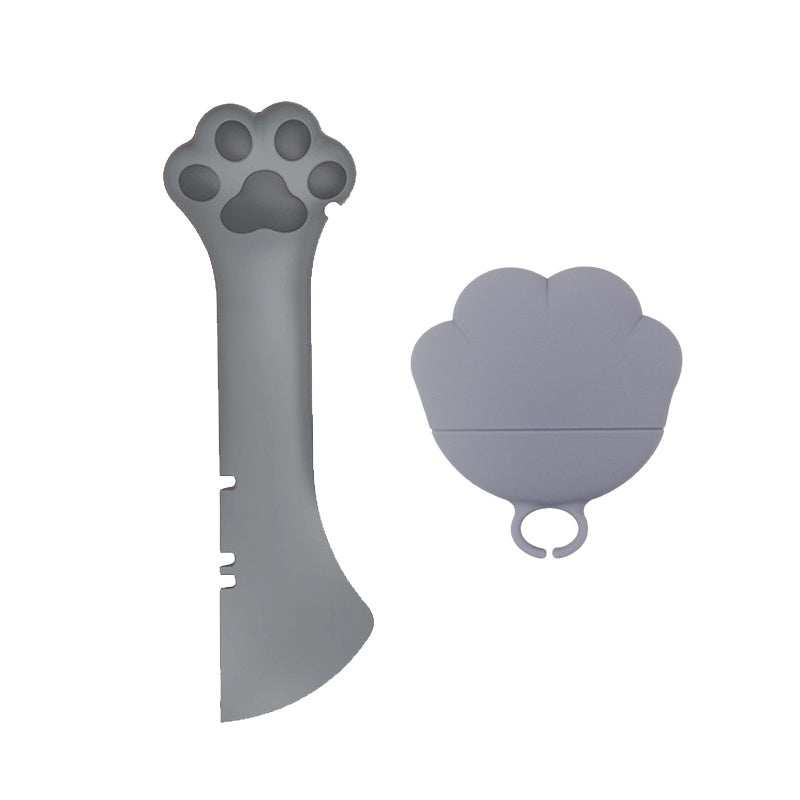 Wefulfil Scoop Spoon Jar Opener set in gray with paw-shaped design for pet supplies