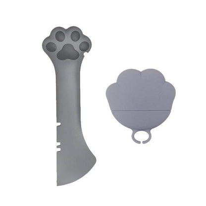 Wefulfil Scoop Spoon Jar Opener set in gray with paw-shaped design for pet supplies
