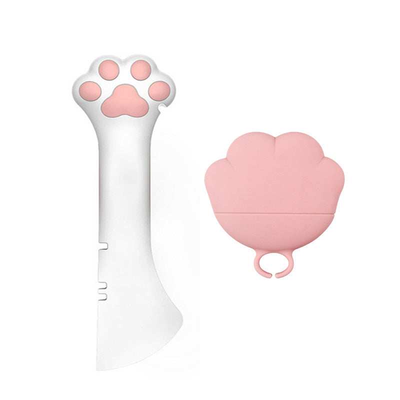 Wefulfil Scoop Spoon Jar Opener with pink paw-shaped handles for easy grip in pet supplies