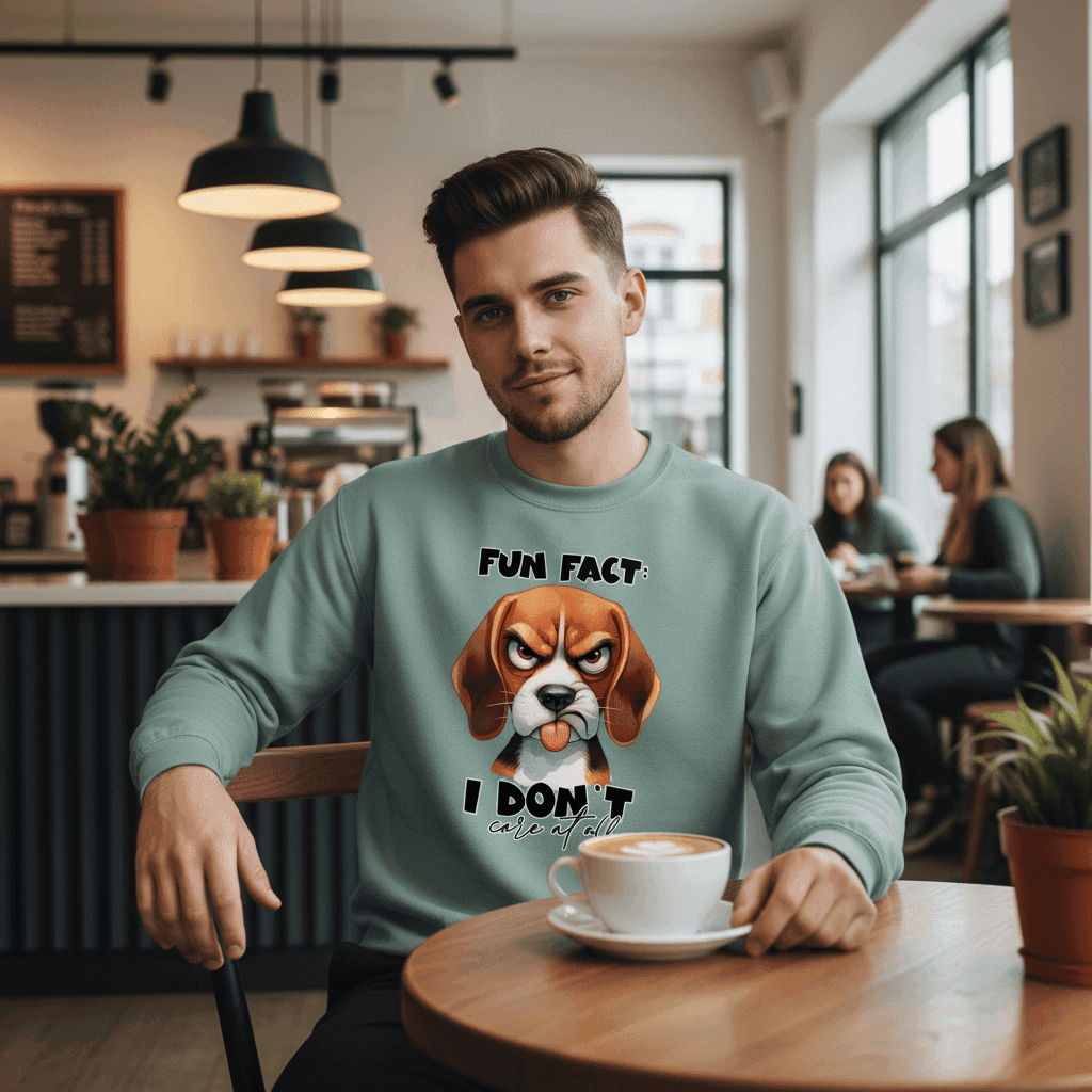 Fun Fact Don't Care Crewneck - Funny Sarcastic Sweatshirt - Purrfect Pet Haven