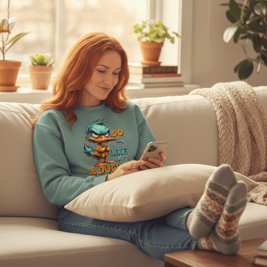 Give a Duck Crewneck - Funny Sarcastic Sweatshirt - Purrfect Pet Haven