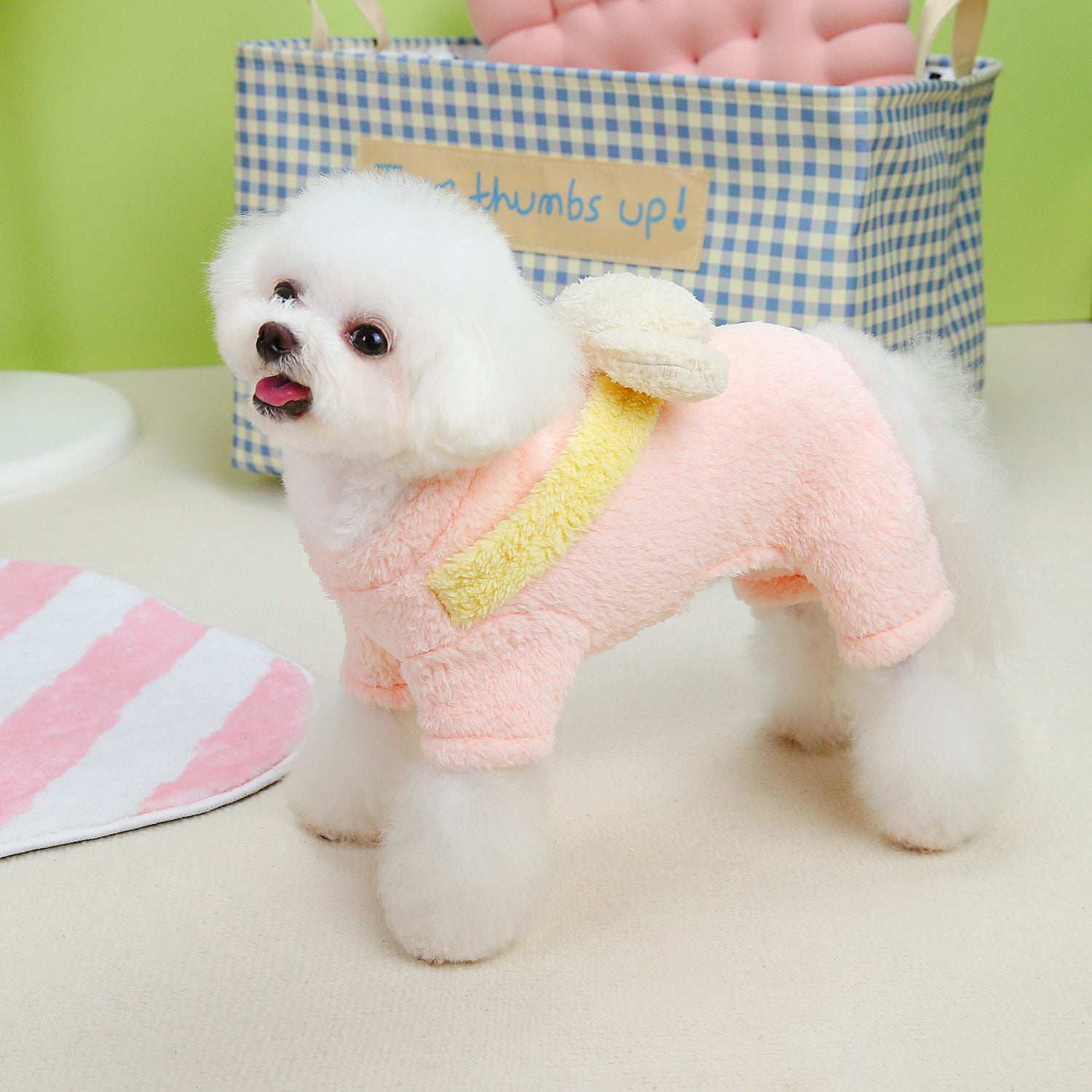 Small Dog Fluffy Four Legs Jumper with Cute Dog Back - Purrfect Pet Haven
