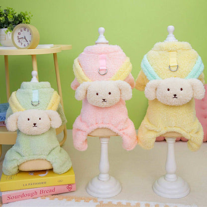 Small Dog Fluffy Four Legs Jumper with Cute Dog Back - Purrfect Pet Haven
