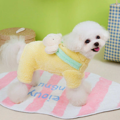 Small Dog Fluffy Four Legs Jumper with Cute Dog Back - Purrfect Pet Haven