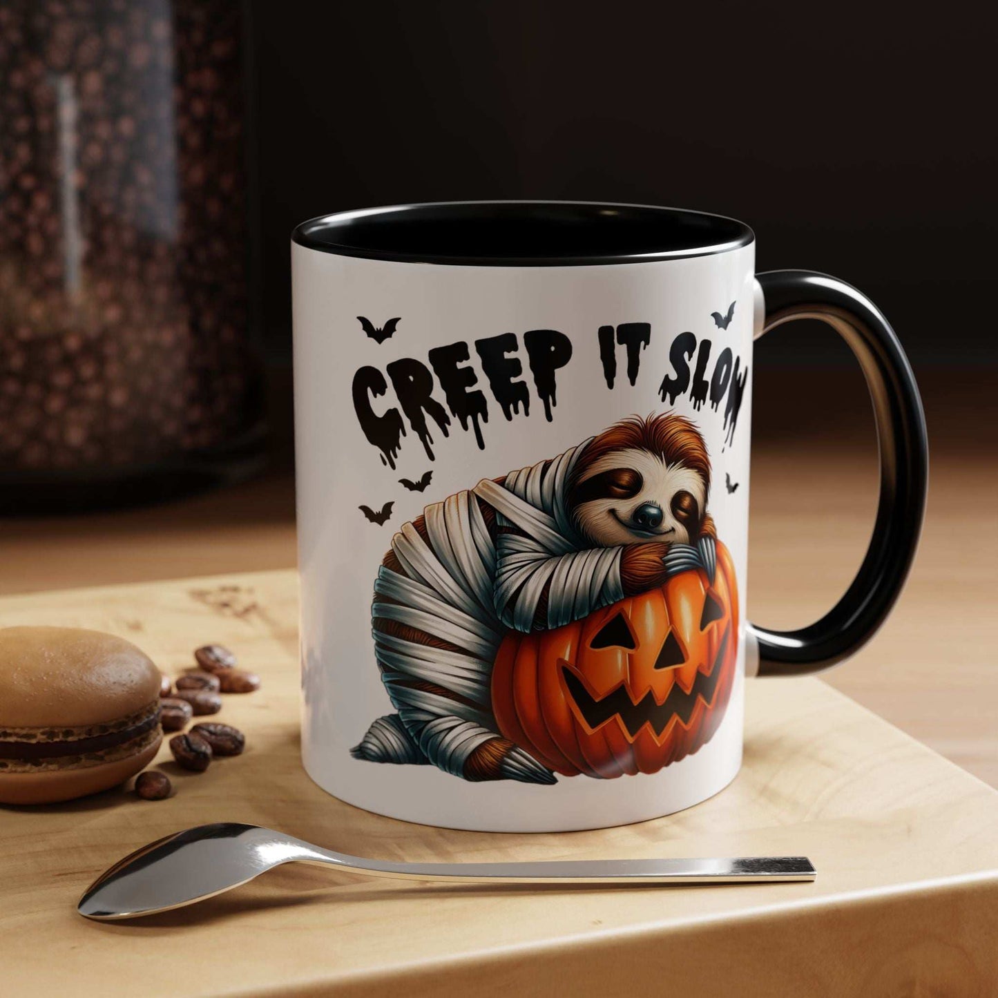 Halloween Sloth Coffee Mug - Spooky Creep It Slow Ceramic Drinkware - Purrfect Pet Haven