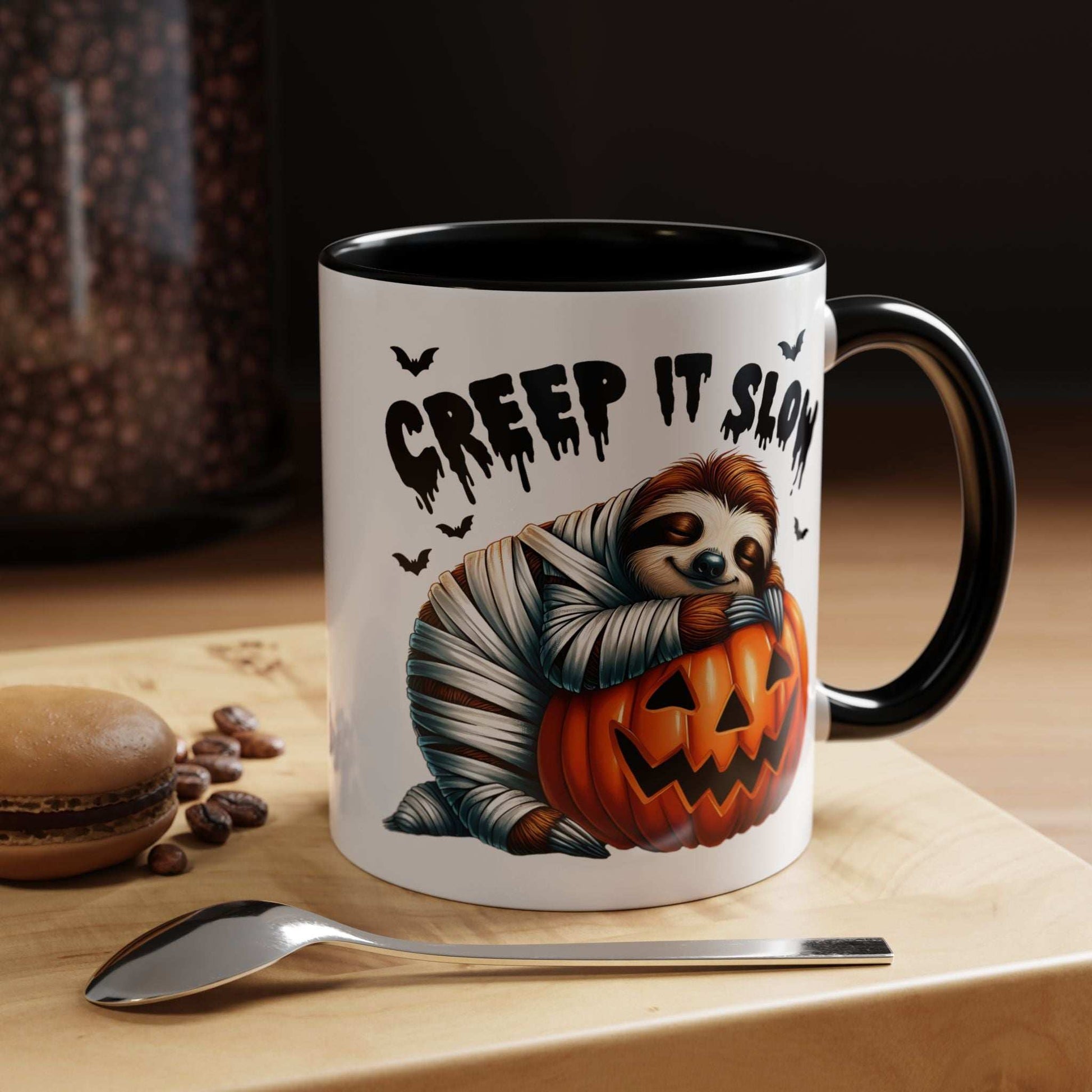 Halloween Sloth Coffee Mug - Spooky Creep It Slow Ceramic Drinkware - Purrfect Pet Haven