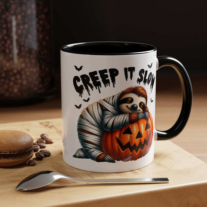 Halloween Sloth Coffee Mug - Spooky Creep It Slow Ceramic Drinkware - Purrfect Pet Haven