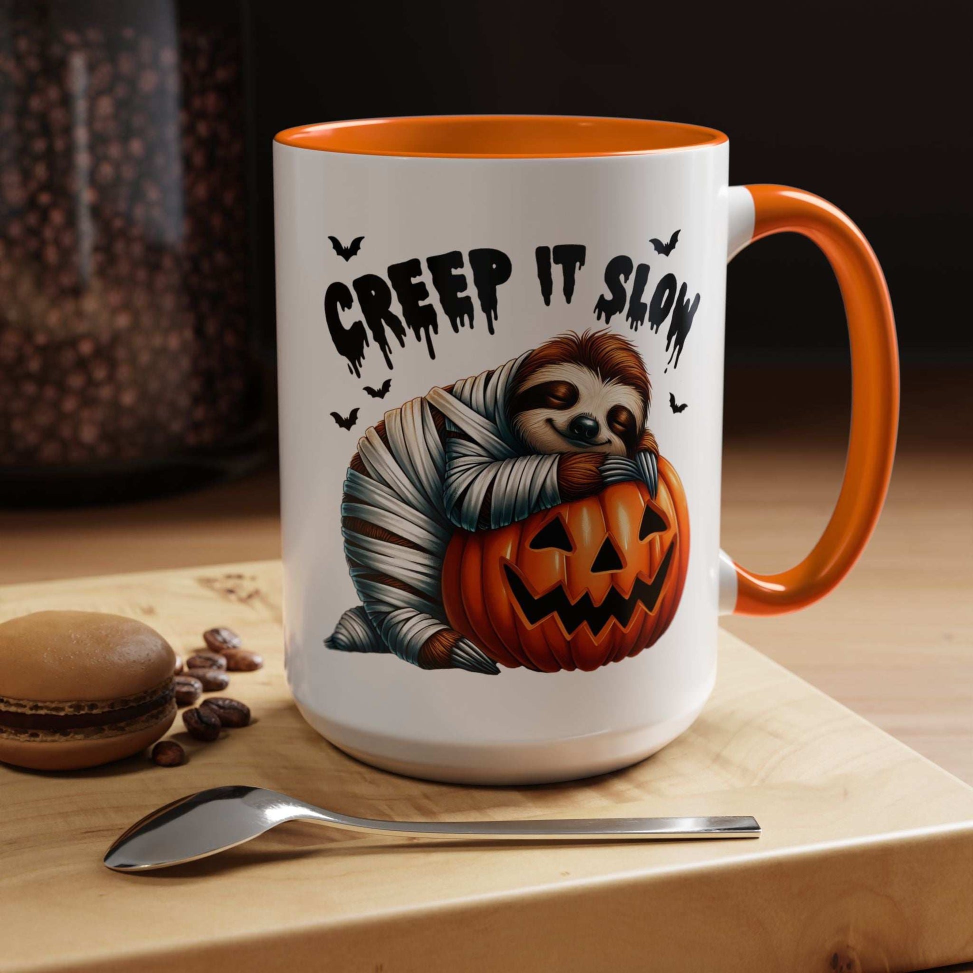 Halloween Sloth Coffee Mug - Spooky Creep It Slow Ceramic Drinkware - Purrfect Pet Haven