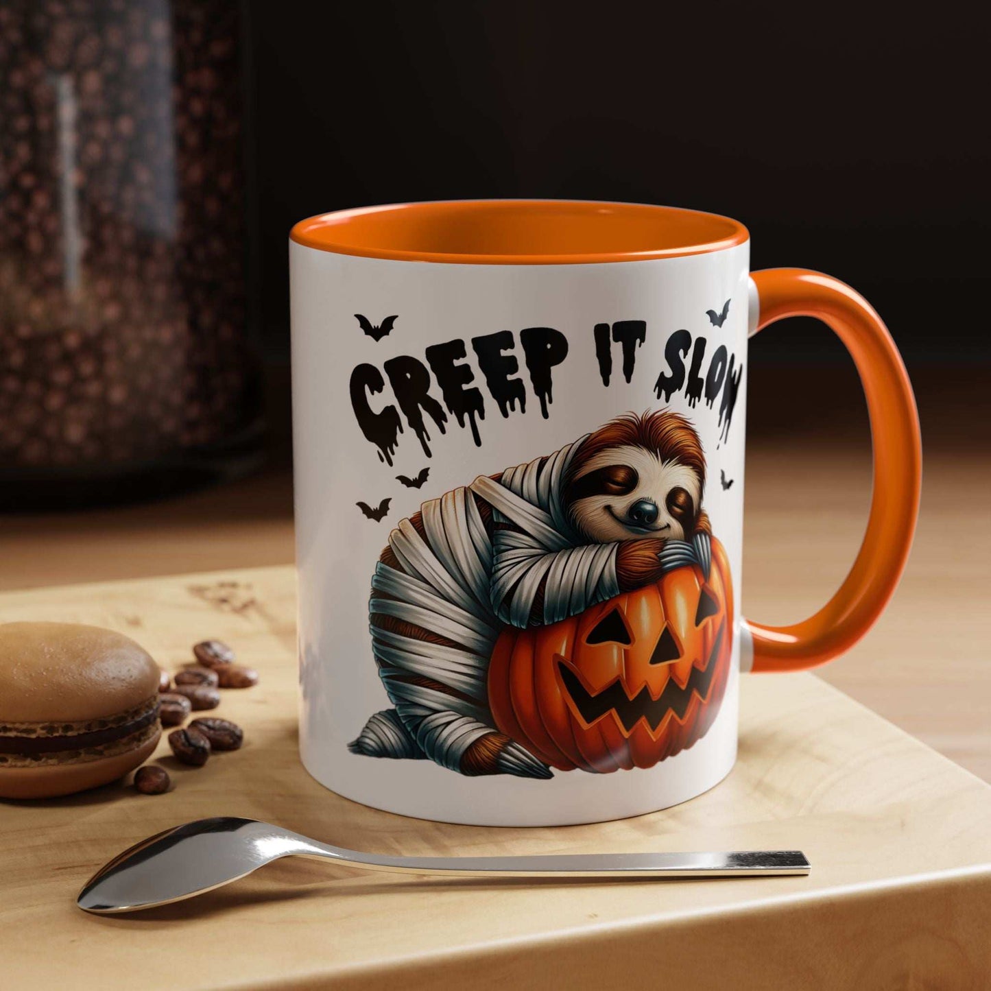 Halloween Sloth Coffee Mug - Spooky Creep It Slow Ceramic Drinkware - Purrfect Pet Haven