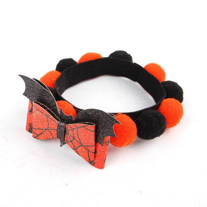 Pumpkin Pet Collar with Fur Ball - Adorable Halloween Accessory - Purrfect Pet Haven