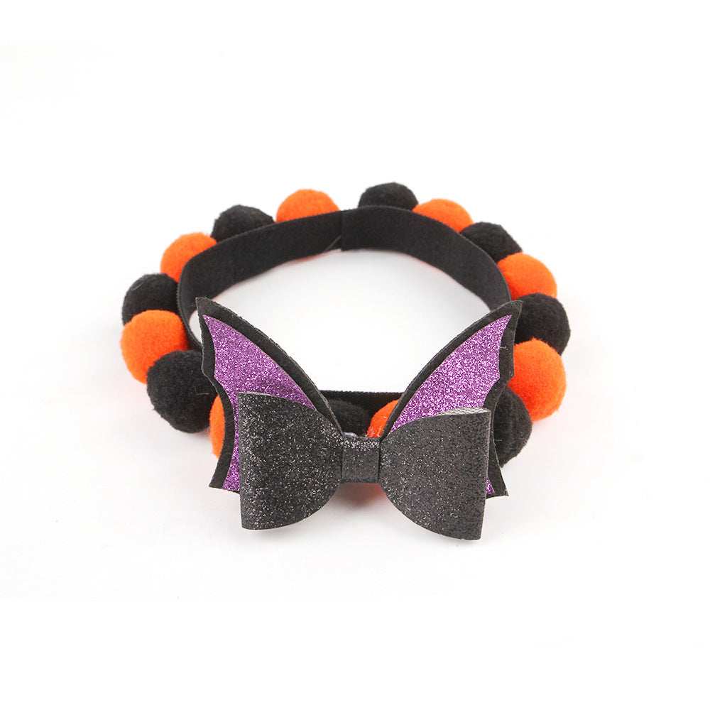 Pumpkin Pet Collar with Fur Ball - Adorable Halloween Accessory - Purrfect Pet Haven