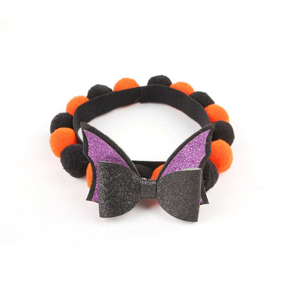 Pumpkin Pet Collar with Fur Ball - Adorable Halloween Accessory - Purrfect Pet Haven