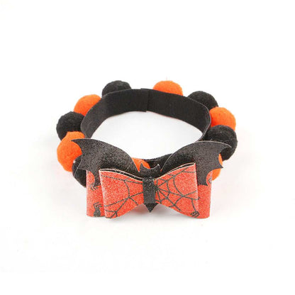 Pumpkin Pet Collar with Fur Ball - Adorable Halloween Accessory - Purrfect Pet Haven