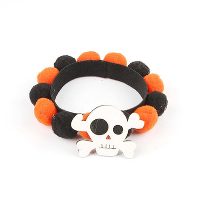 Pumpkin Pet Collar with Fur Ball - Adorable Halloween Accessory - Purrfect Pet Haven