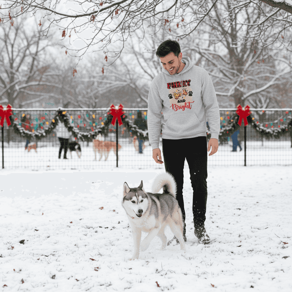 Furry and Bright Holiday Hoodie for Pet Lovers - Cozy Gift - Purrfect Pet Haven