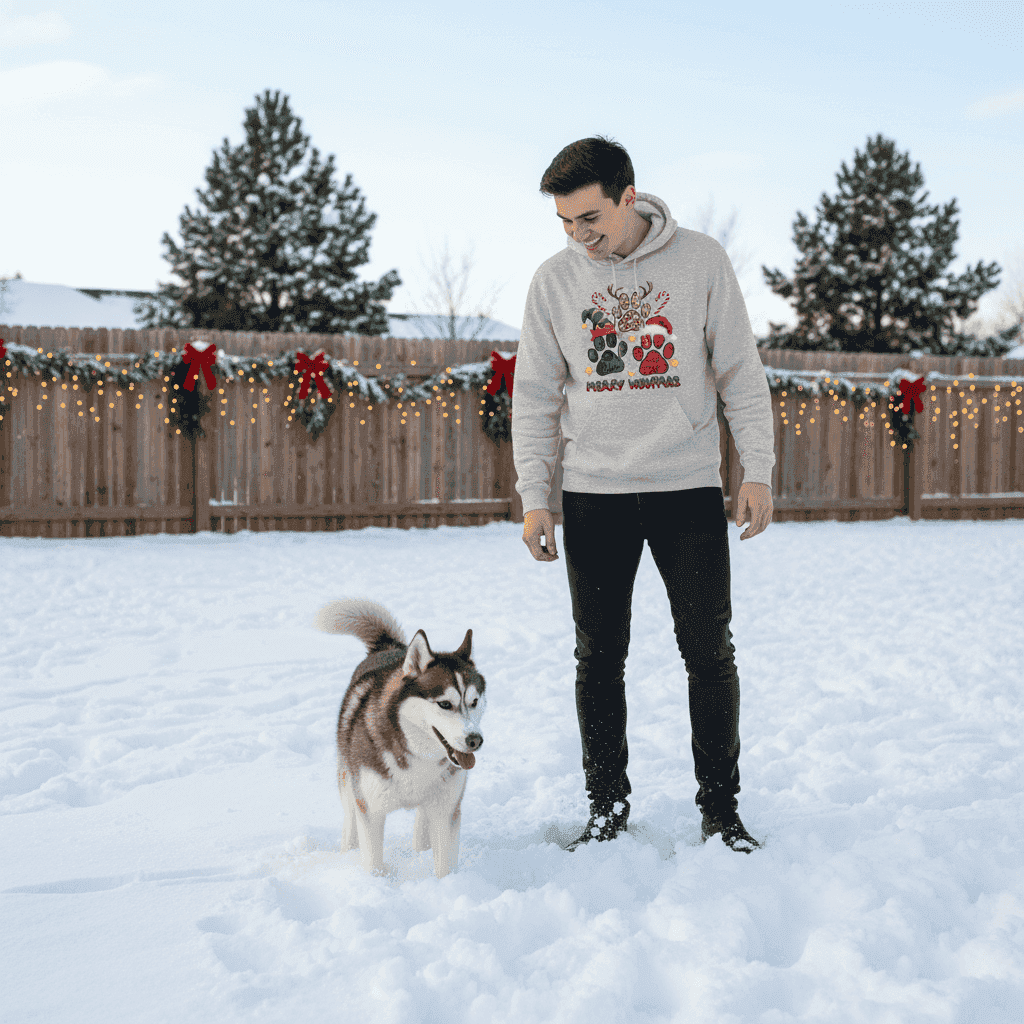 Merry Woofmas Holiday Hoodie with Reindeer Antlers for Dogs - Purrfect Pet Haven