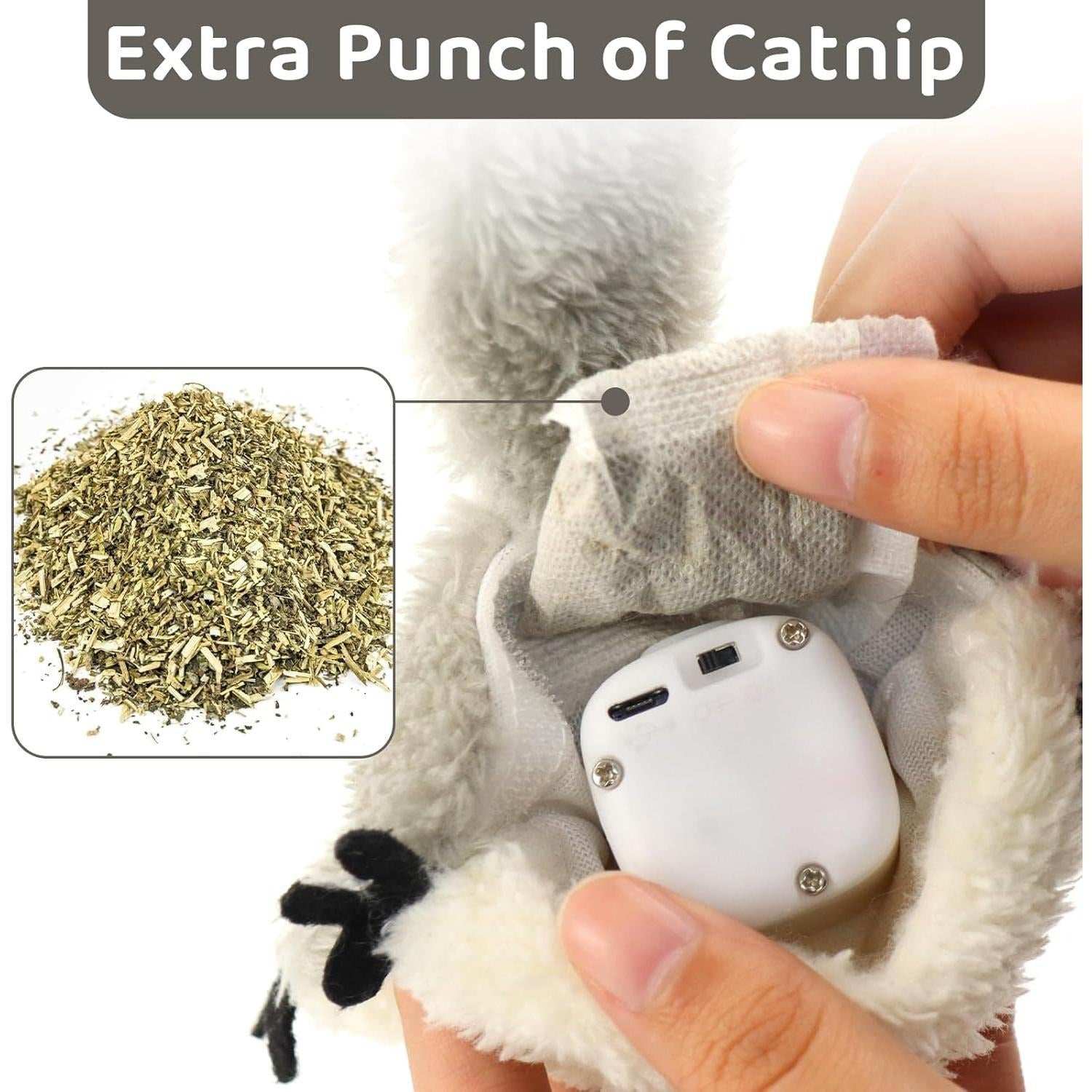 Rechargeable Touch Activated Flapping Squirrel Cat Catnip Toy - Purrfect Pet Haven