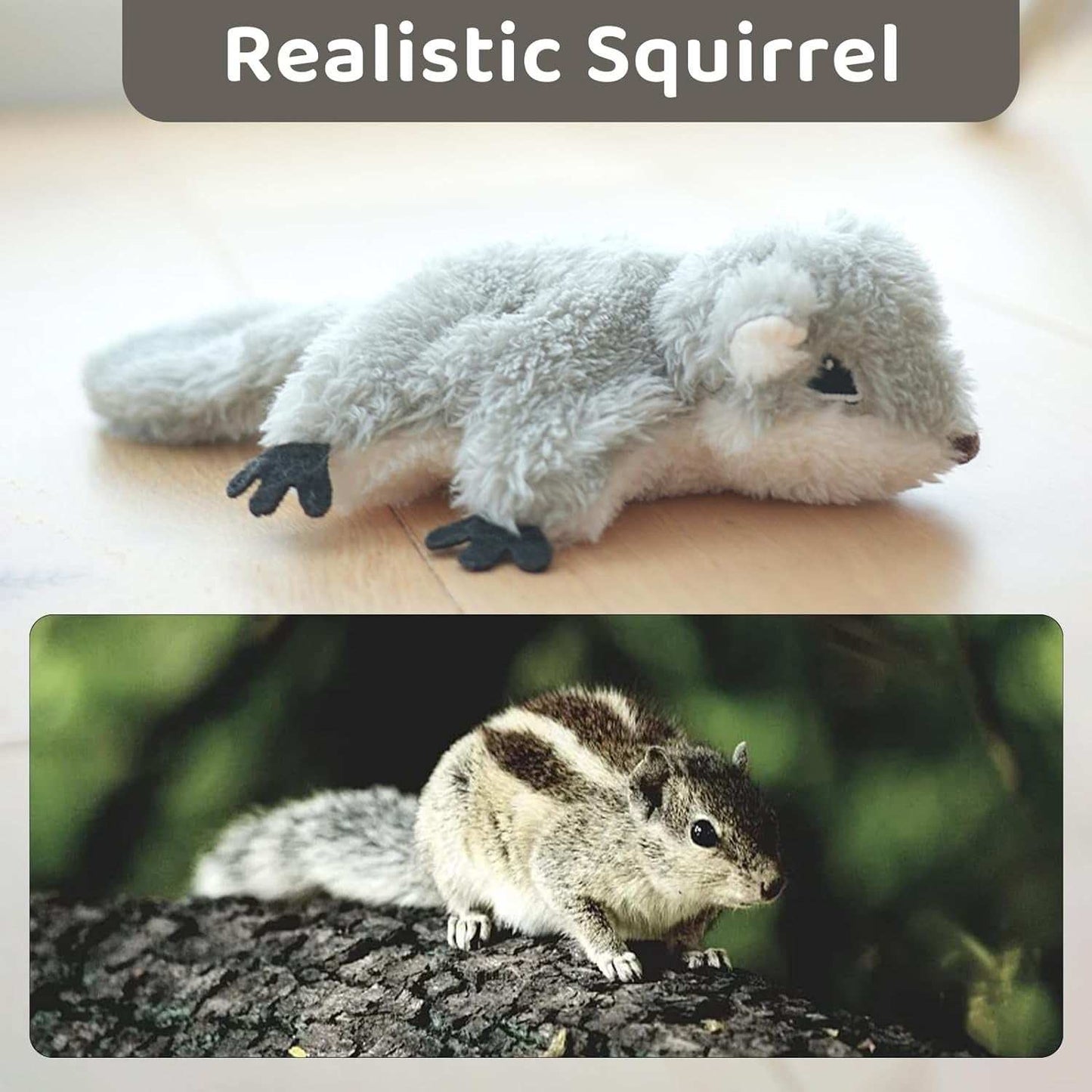 Rechargeable Touch Activated Flapping Squirrel Cat Catnip Toy - Purrfect Pet Haven