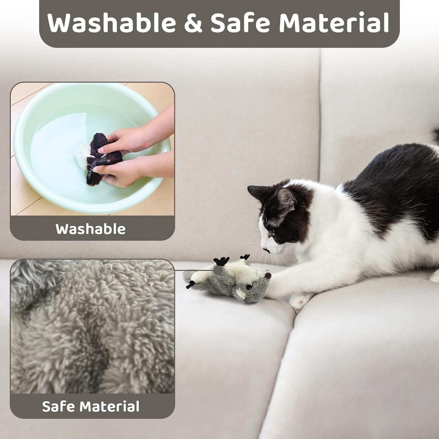 Rechargeable Touch Activated Flapping Squirrel Cat Catnip Toy - Purrfect Pet Haven