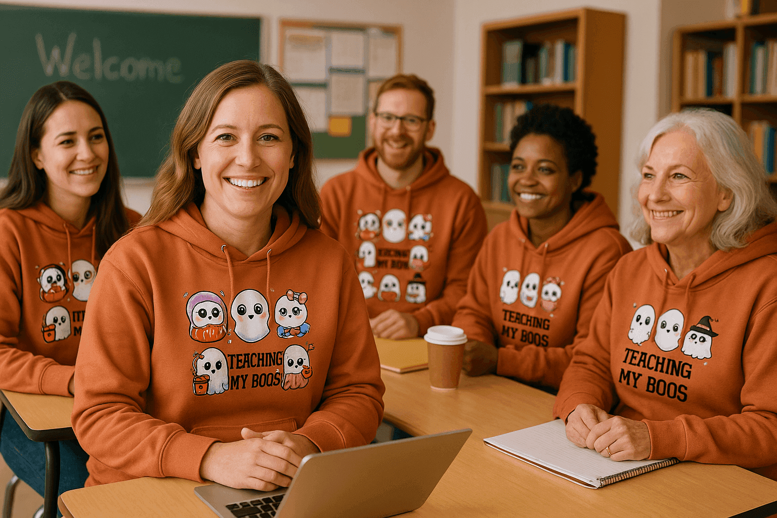 Teaching My Boos Hoodie Sweatshirt - Teacher Halloween Style - Purrfect Pet Haven