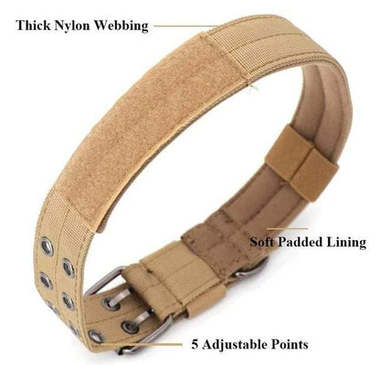 Wefulfil Nylon Large Dog Collar with thick nylon webbing soft padded lining and 5 adjustable points