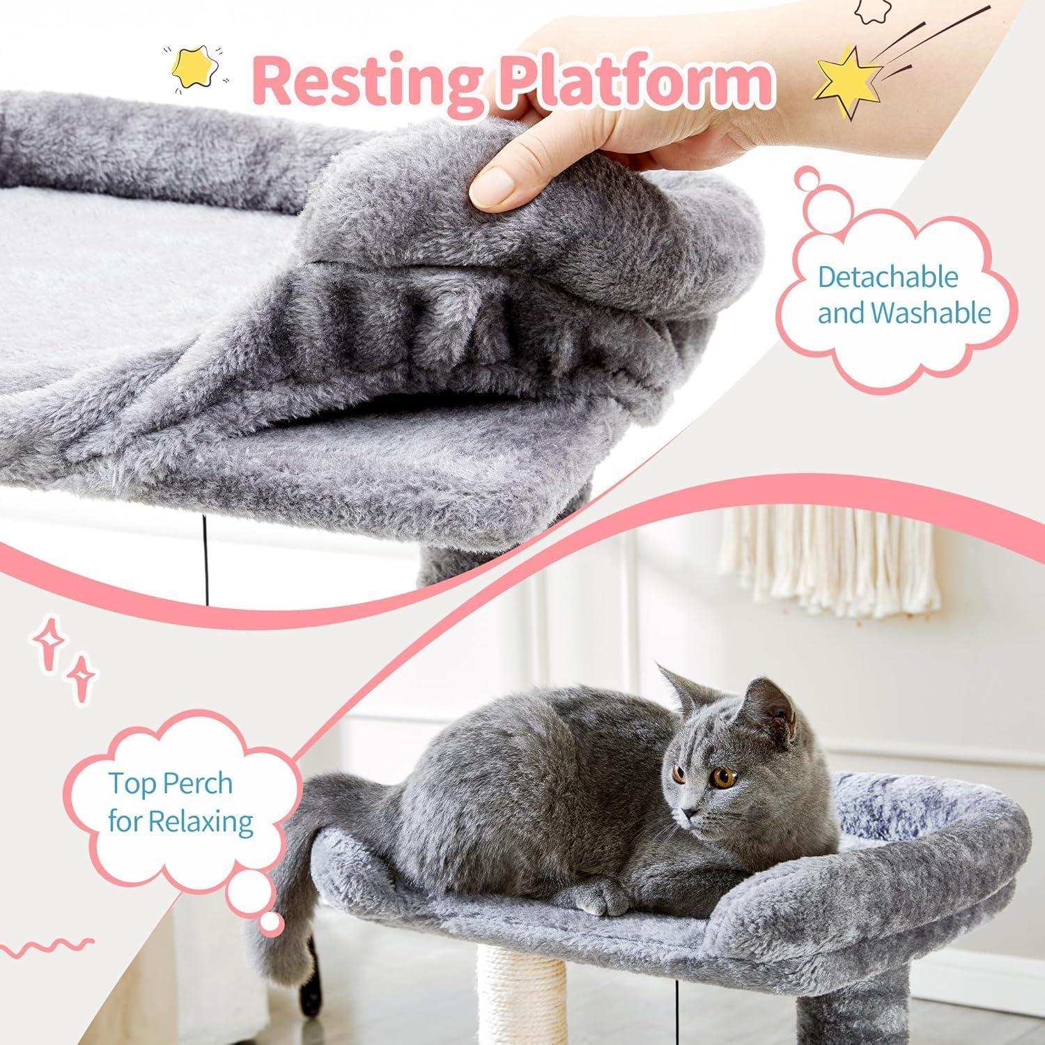 Small 4-in-1 Cat Tree Tower - Purrfect Pet Haven