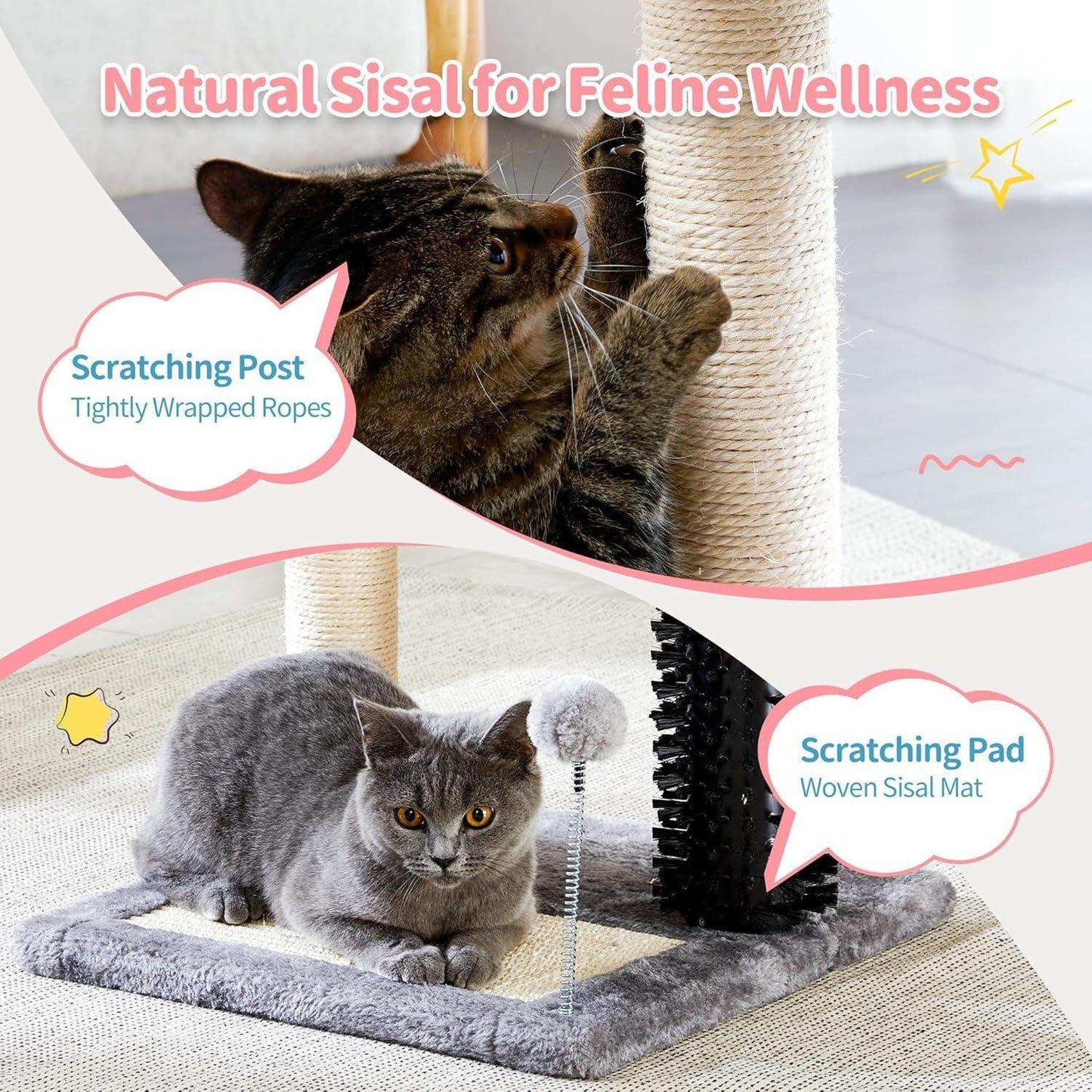 Small 4-in-1 Cat Tree Tower - Purrfect Pet Haven