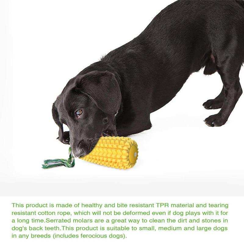 Squeaky Corn-Shaped Dog Chew Toy for Teeth Cleaning - Purrfect Pet Haven