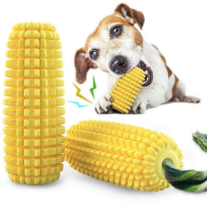 Squeaky Corn-Shaped Dog Chew Toy for Teeth Cleaning - Purrfect Pet Haven
