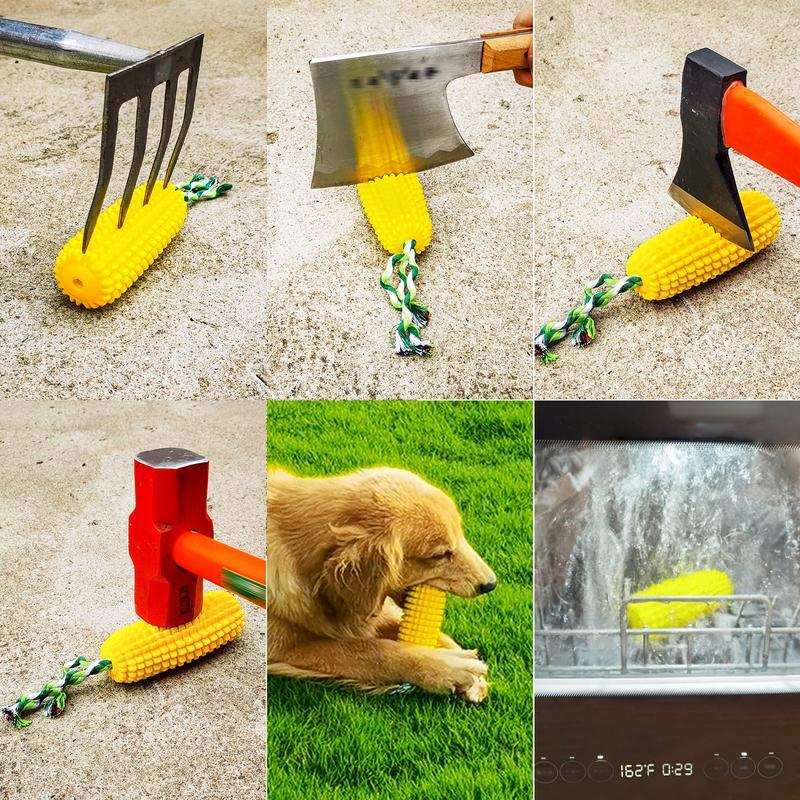 Squeaky Corn-Shaped Dog Chew Toy for Teeth Cleaning - Purrfect Pet Haven