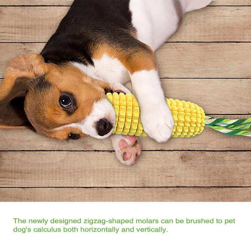 Squeaky Corn-Shaped Dog Chew Toy for Teeth Cleaning - Purrfect Pet Haven
