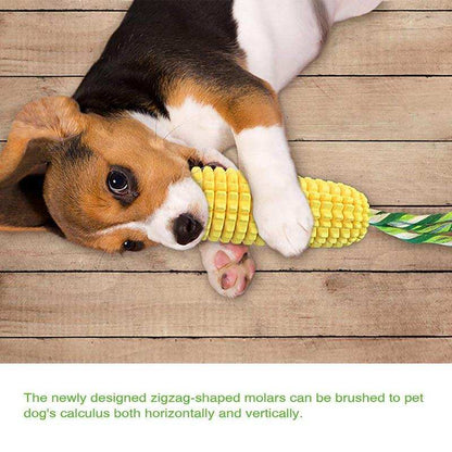 Squeaky Corn-Shaped Dog Chew Toy for Teeth Cleaning - Purrfect Pet Haven