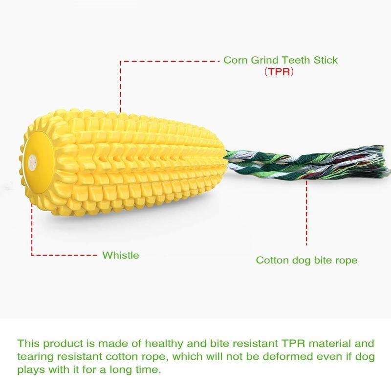 Squeaky Corn-Shaped Dog Chew Toy for Teeth Cleaning - Purrfect Pet Haven