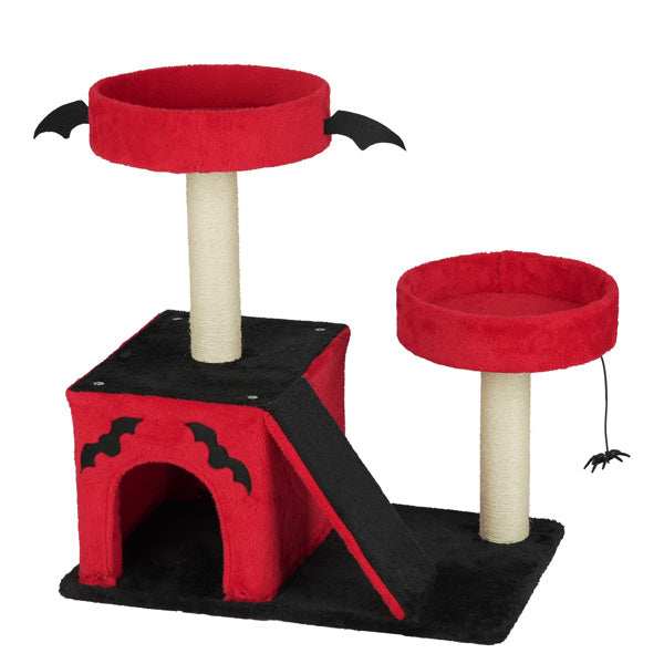 Halloween Cat Climbing Frame Gothic Cat Tree with Spacious Cat Condo - Purrfect Pet Haven