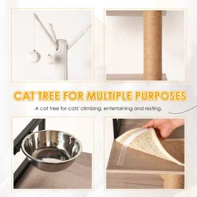 Modern Cat Condo Tree with Litter Box Enclosure - Purrfect Pet Haven
