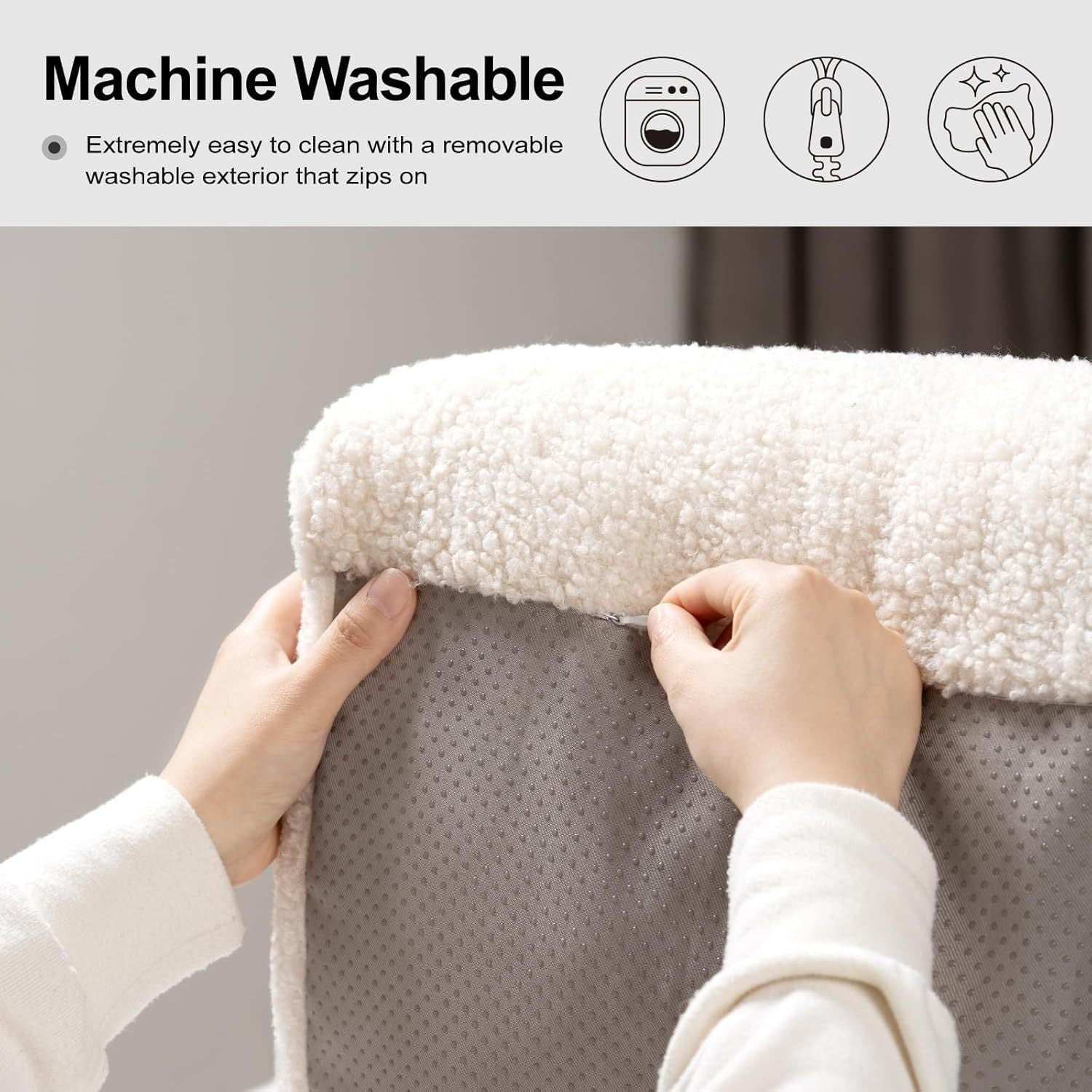 Machine washable Waterproof Pet Bed with removable washable exterior and zipper closure
