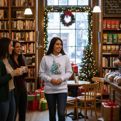 Whimsy Blue Christmas Tree Hoodie - Orchid - Lifestyle Image