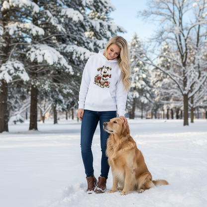 Comfort Colors Whimsy Sledding Pup Hoodie - Winter Gift - Purrfect Pet Haven