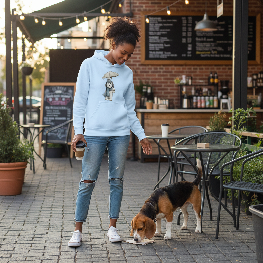 Whimsy Umbrella Pup - Light Blue lifestyle