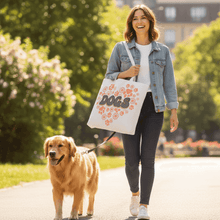 Dog Lover Tote Bag with Heart Paw Prints for Dog Moms - Purrfect Pet Haven